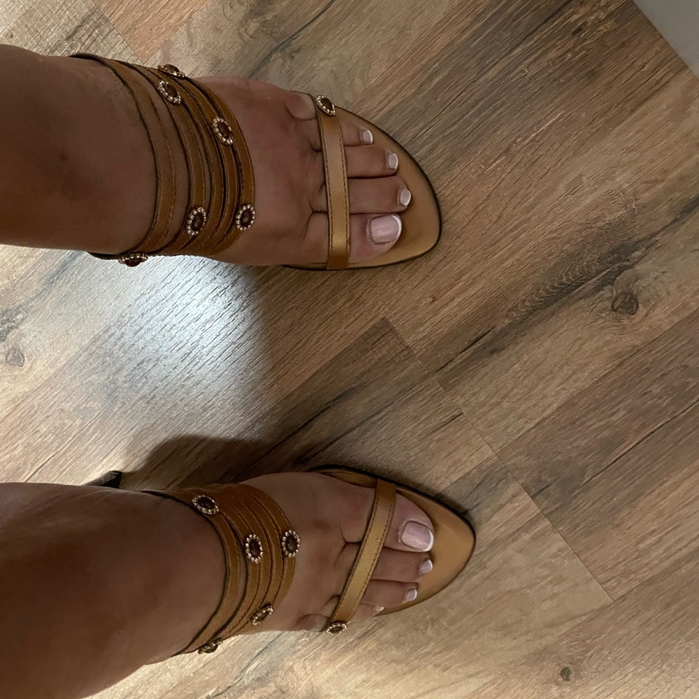 Bronze Enzo Angiolini wedge heels